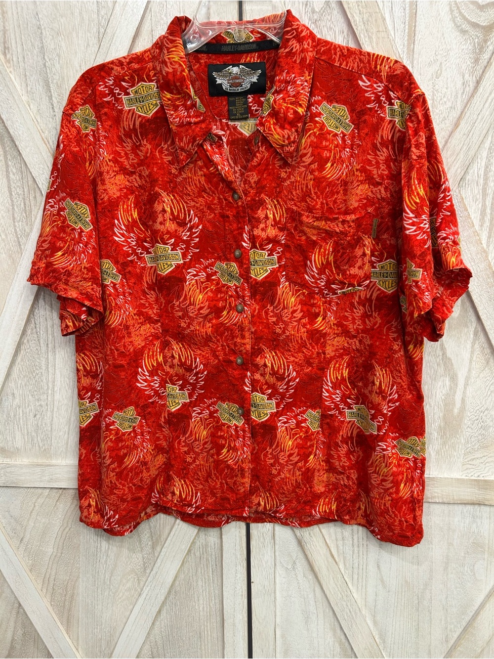 Harley-Davidson Vintage MotorClothes Women’s XL Hawaiian Aloha Flame 96284-04VW